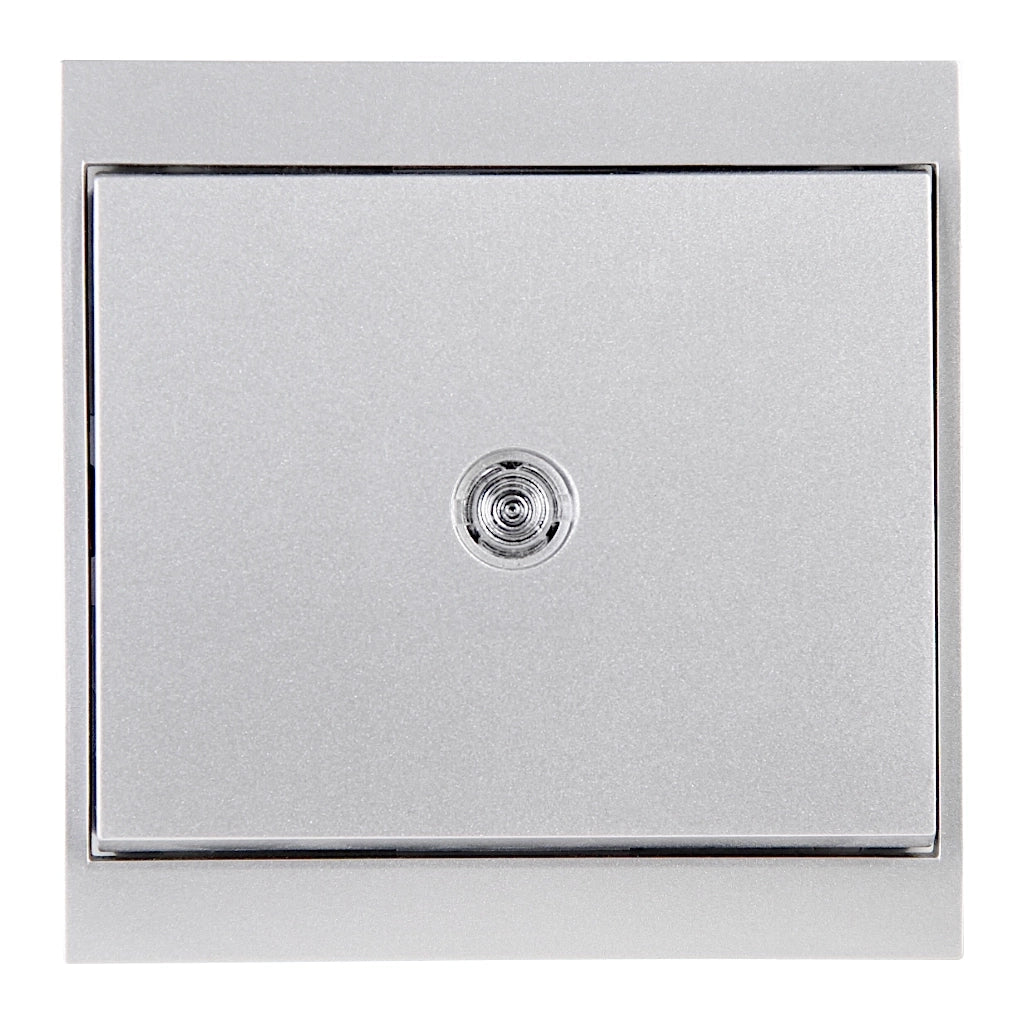 Kopp Malta silber Aus-Wechselschalter mit Linse (620677082) Vorderansicht