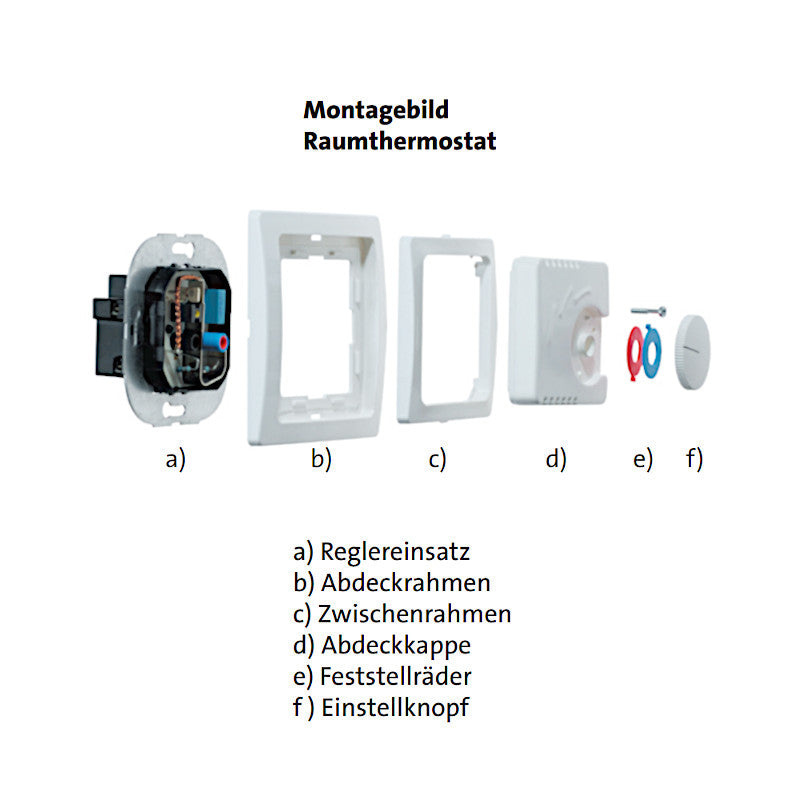 Kopp Raumtemperaturregler „Wechsler” Paris Montagebild