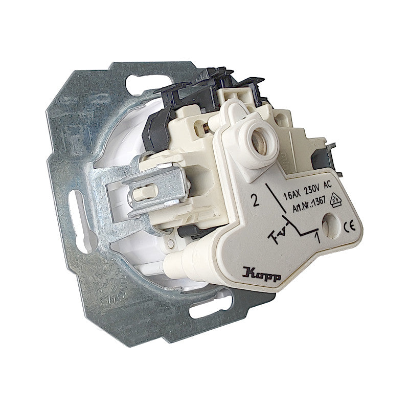 Kopp Paris arktisweiß Steckdose mit Berührungsschutz mit Ein/Aus Schalter Rückansicht