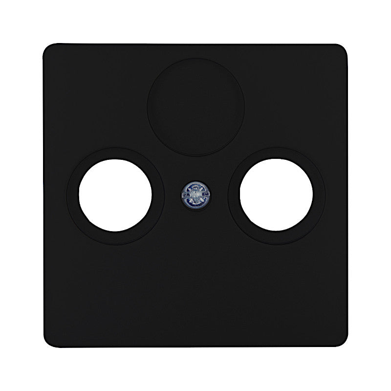 Kopp Paris mattschwarz Abdeckung Antennendose TV/RF 2fach