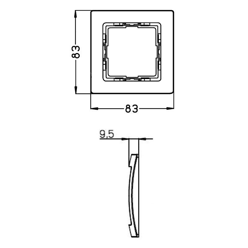Kopp Paris mattschwarz Rahmen 1-fach Abmessungen