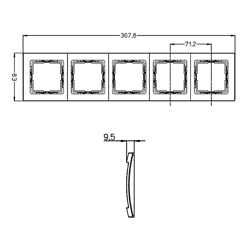 Kopp Paris arktisweiß Rahmen 5-fach Abmessungen