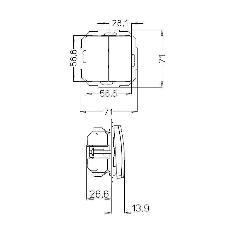 Kopp Paris palisander braun Jalousieschalter (651526085) Abmessungen