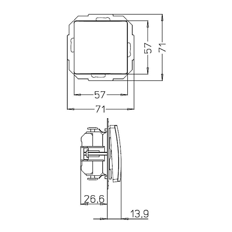 Kopp Paris palisander braun Taster beleuchtet (651376084) Abmessungen