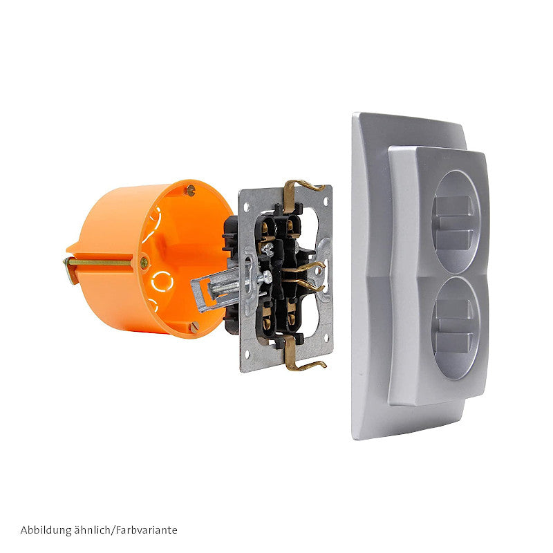 Kopp Rivo anthrazit Steckdose 2-fach Montagebeispiel