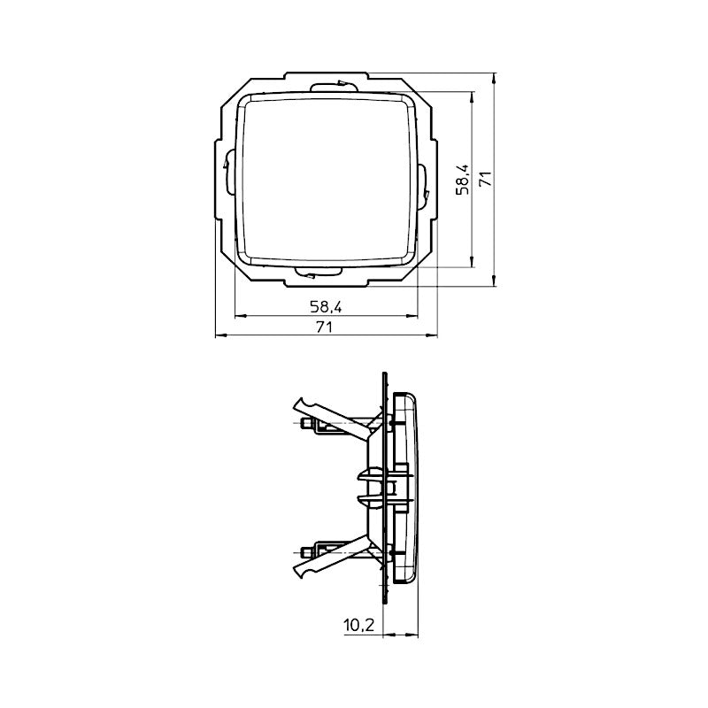 Kopp Rivo cremeweiß Blindabdeckung Abmessungen
