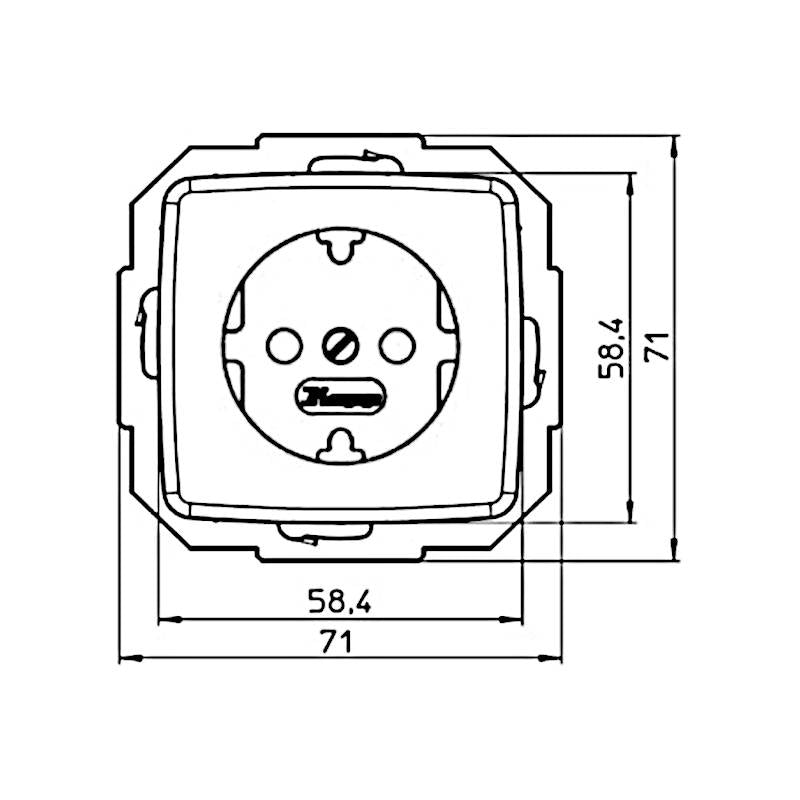 Kopp Rivo reinweiß Steckdose (945017080) Abmessungen