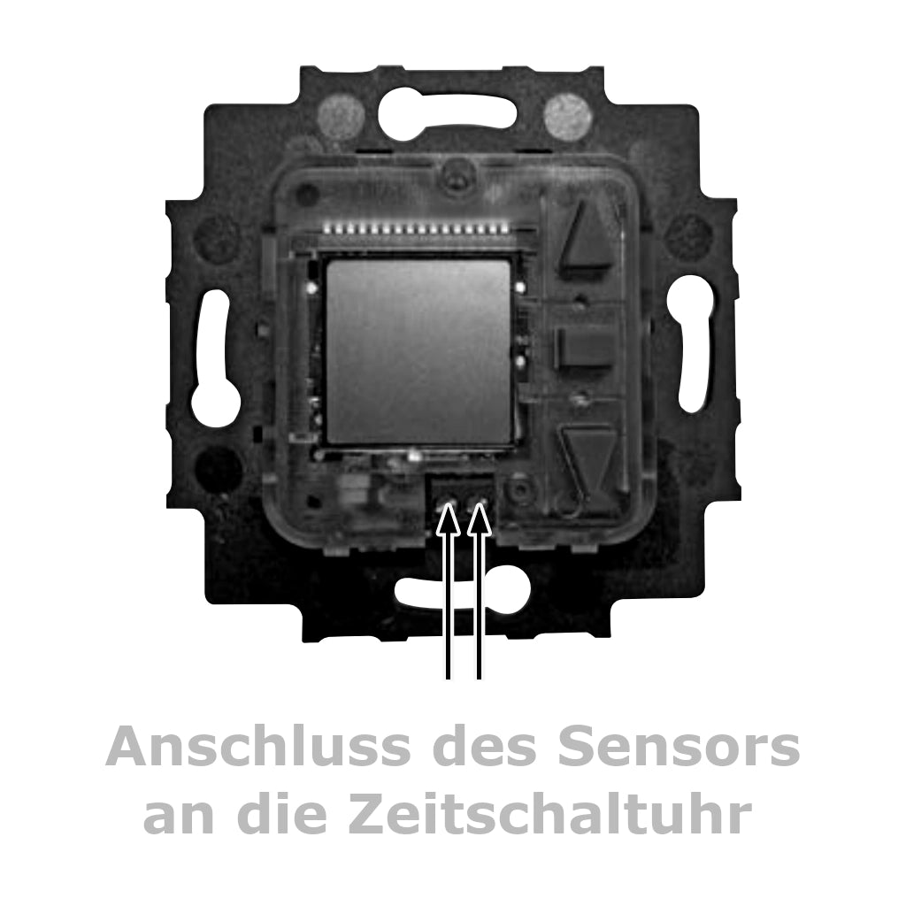 Kopp Sonnensensor Anschlussbild an Rollladen-Zeitschaltuhr