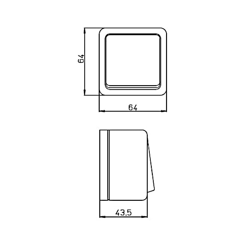 Kopp Standard schwarz Aus-Wechselschalter (513605008) Abmessungen