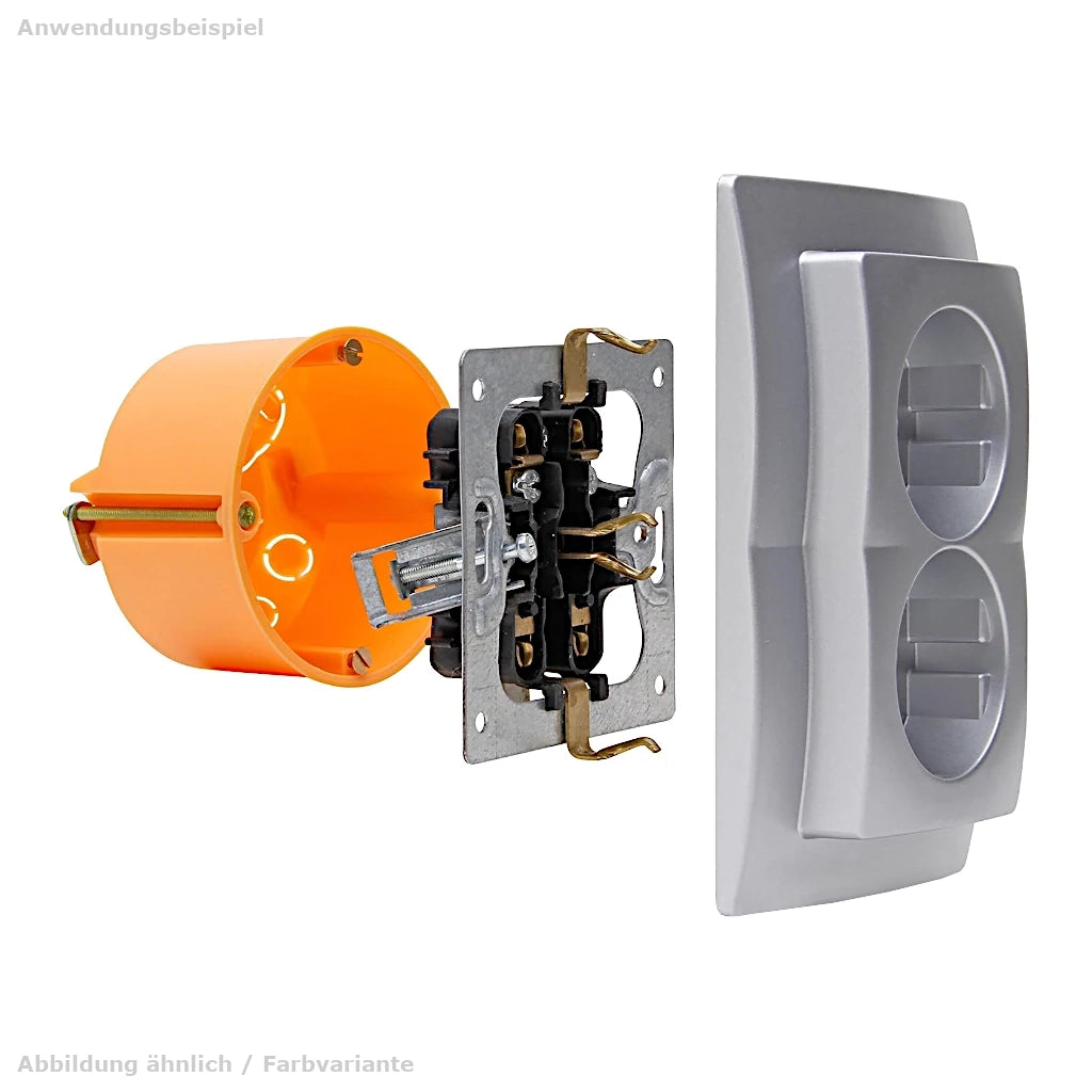 Kopp Venedig reinweiß Steckdose mit Berührungsschutz 2-fach (920929087) Einbaubeispiel