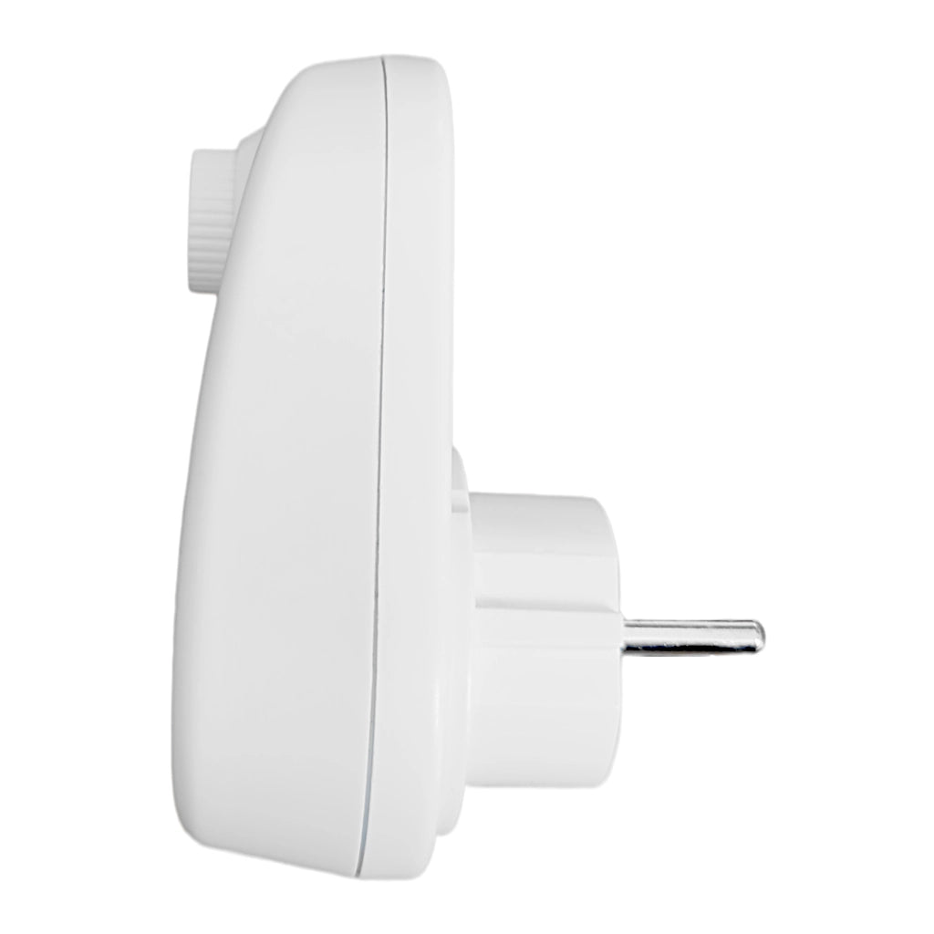 Kopp Steckdosenadapter mit LED Dimmer weiß (470172081) Seitenansicht