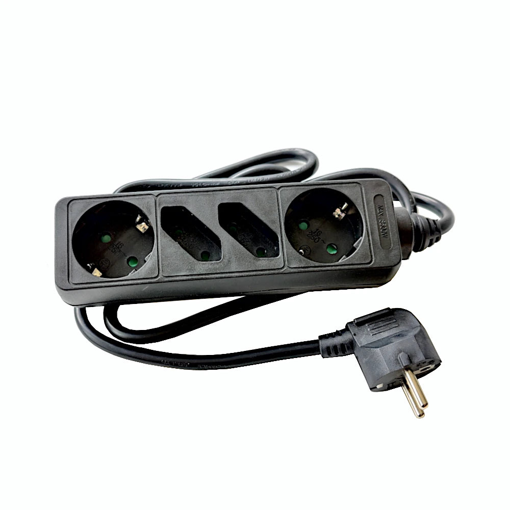 Kopp Steckdosenleiste 2+2-fach schwarz Ansicht schräg von oben