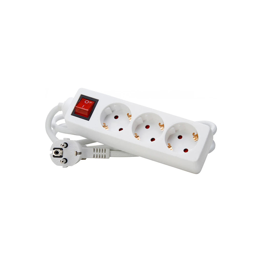 Kopp Steckdosenleiste 3-fach mit Schalter weiss (129713007)