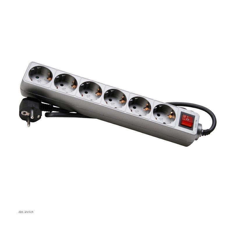Kopp Steckdosenleiste 6-fach mit Schalter silber (120943005)