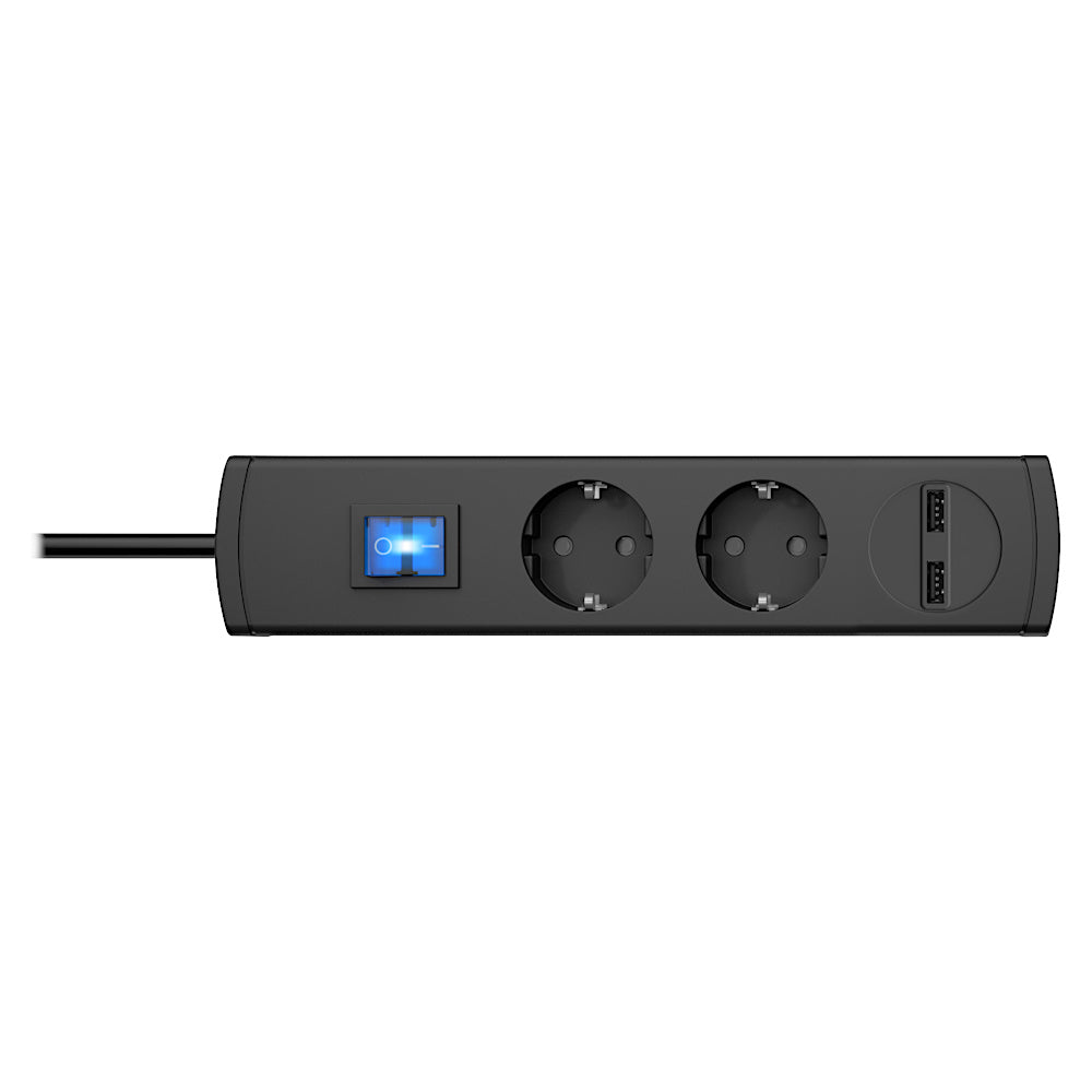 Kopp UNOversal plus Steckdosenleiste 2-fach + 2x USB 1,4m anthrazit (233505000)