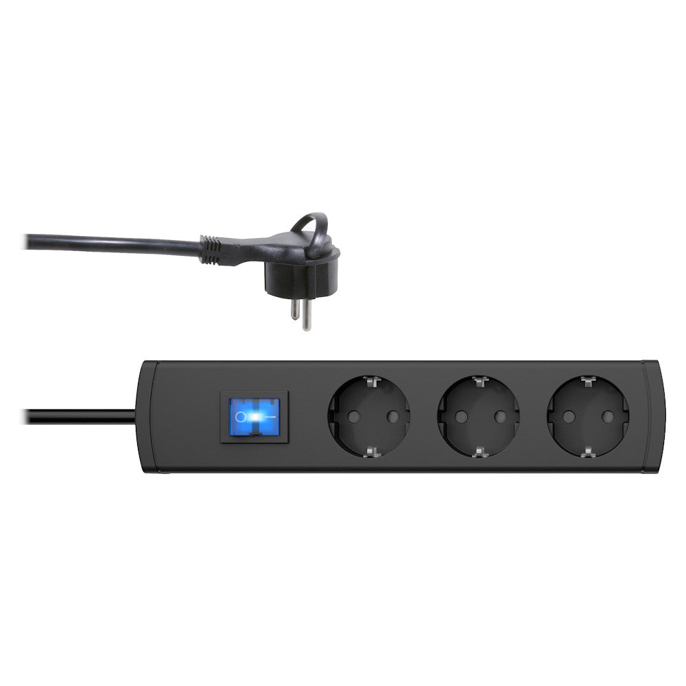 Kopp UNOversal plus Steckdosenleiste 3-fach extraflacher Stecker 1,4m anthrazit (233305011)