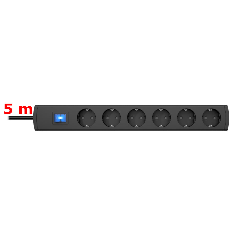 Kopp UNOversal plus Steckdosenleiste 6-fach 5m anthrazit (233005012)