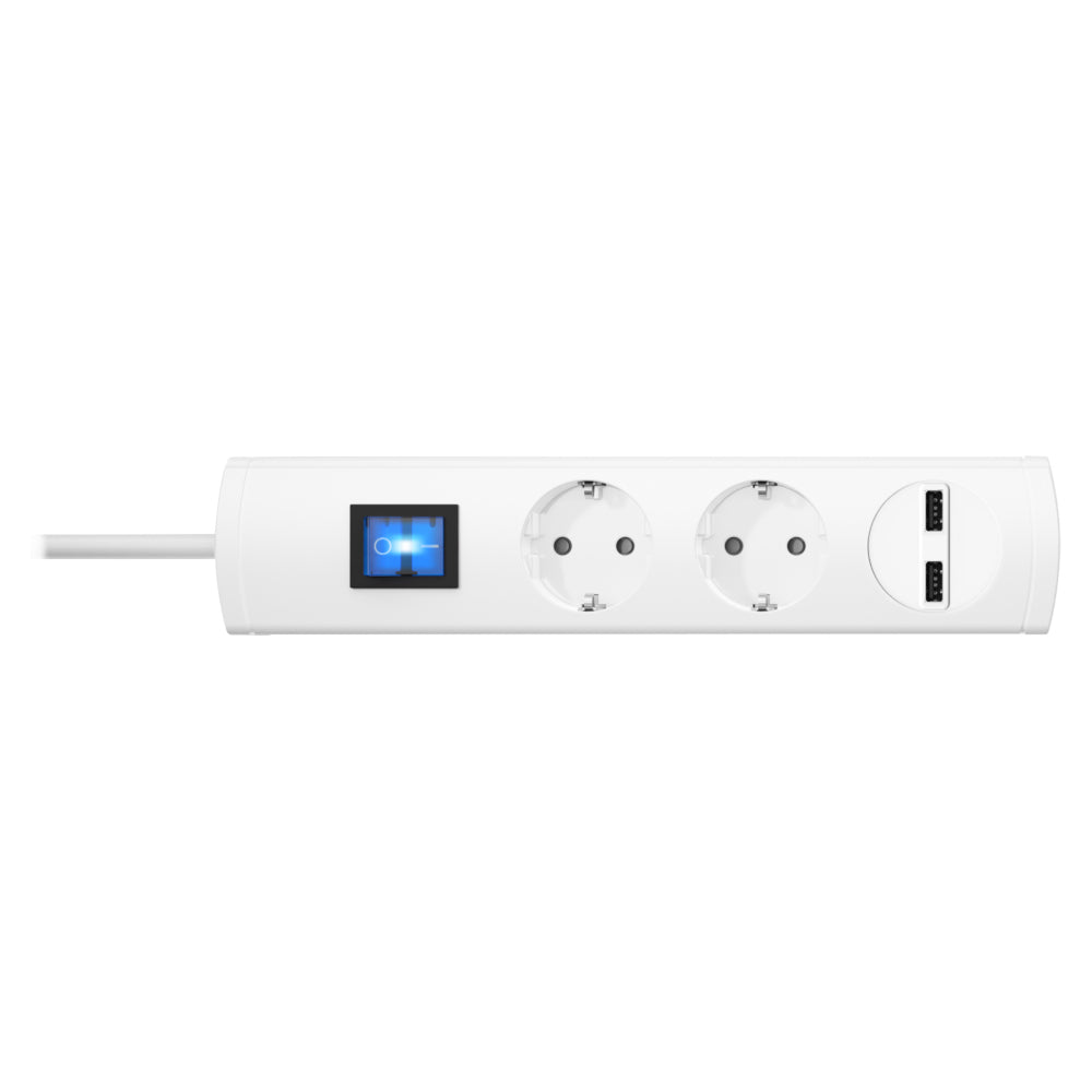 Kopp UNOversal plus Steckdosenleiste 2-fach + 2x USB 1,4m weiss (233502007)