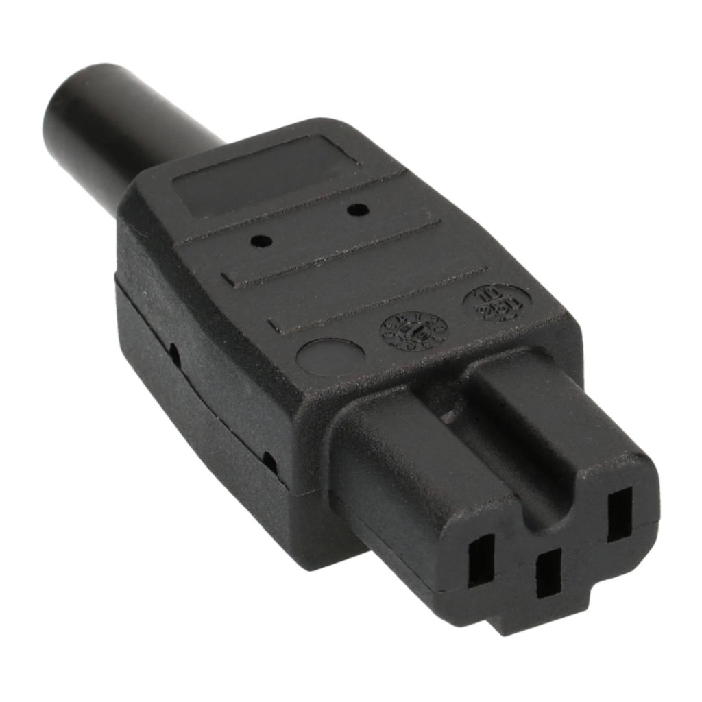 Kopp Heißgerätestecker / Warmgerätestecker schwarz 181505000 Ansicht schräg von unten