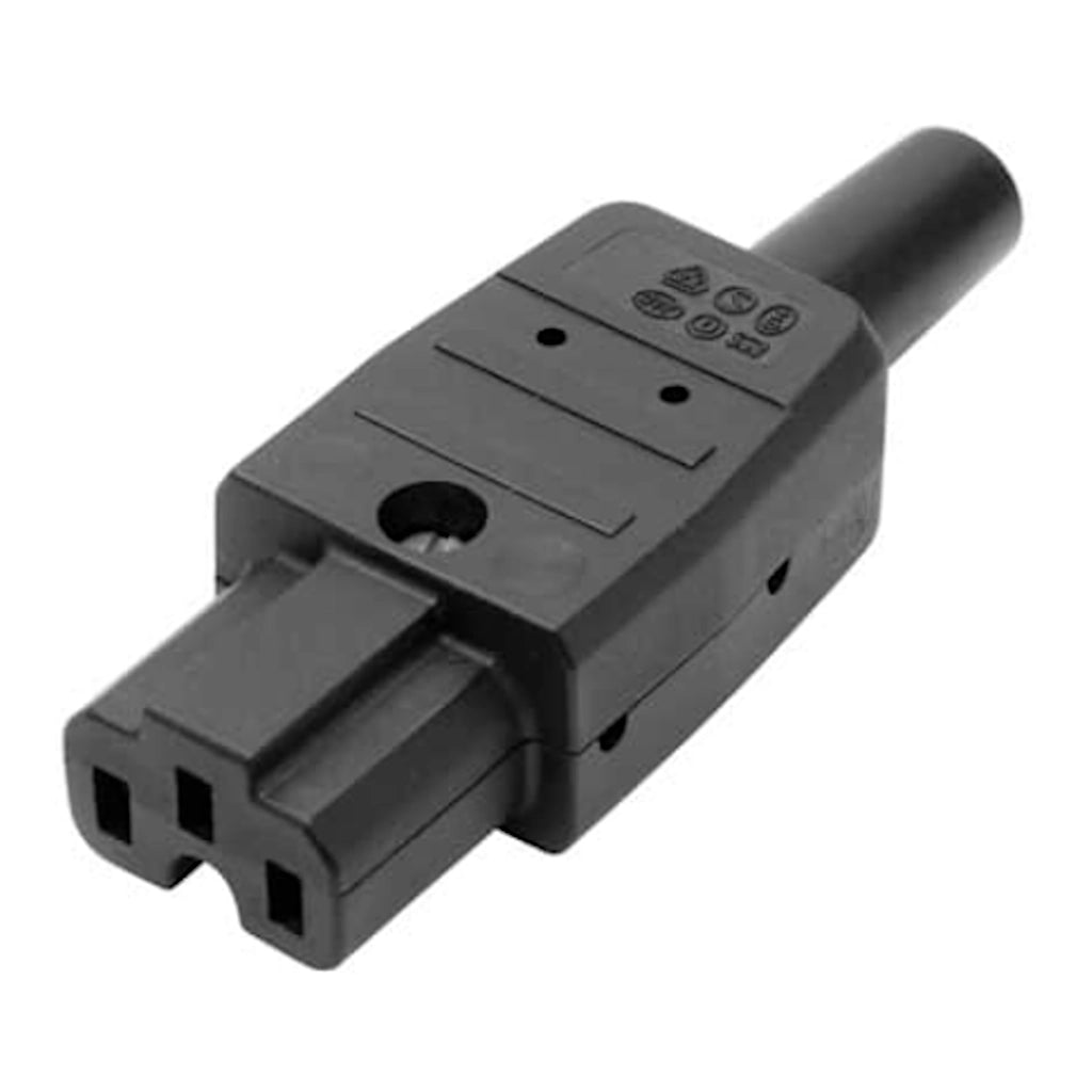 Kopp Heißgerätestecker / Warmgerätestecker schwarz 181505000 Ansicht schräg von oben