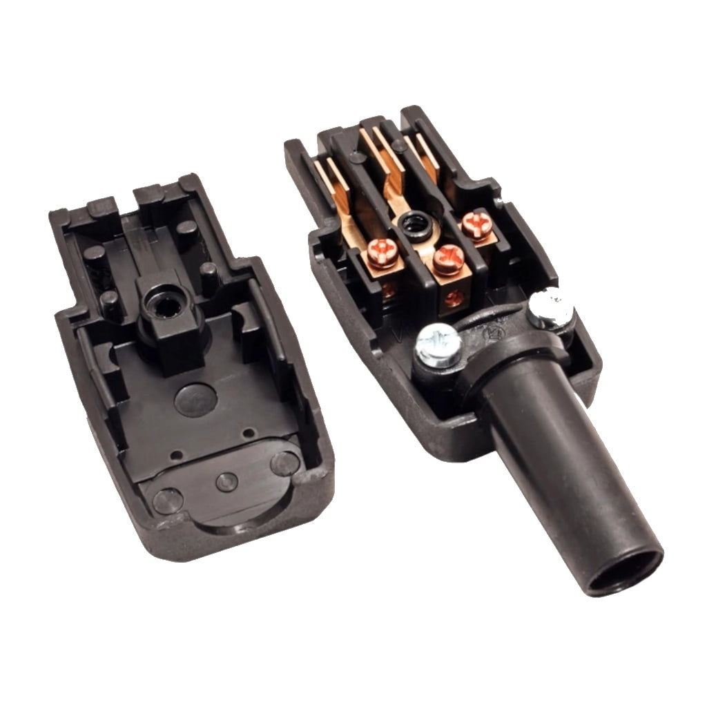 Kopp Heißgerätestecker / Warmgerätestecker schwarz 181505000 Ansicht geöffneter Stecker