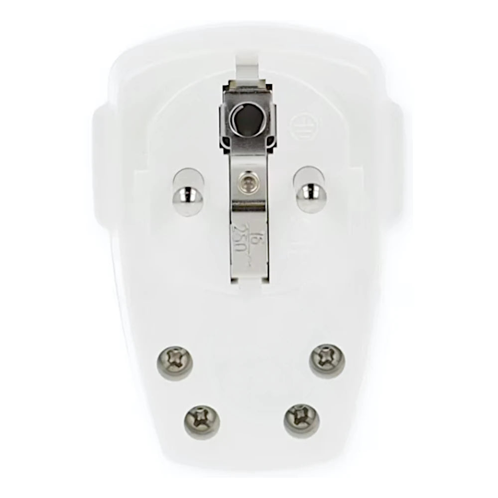 Kopp Winkelstecker mit Schalter weiß Rückansicht