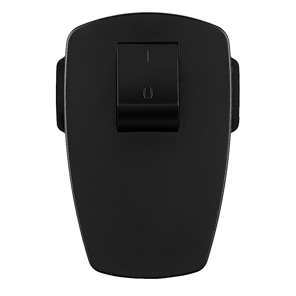 Kopp Winkelstecker mit Schalter schwarz Vorderansicht