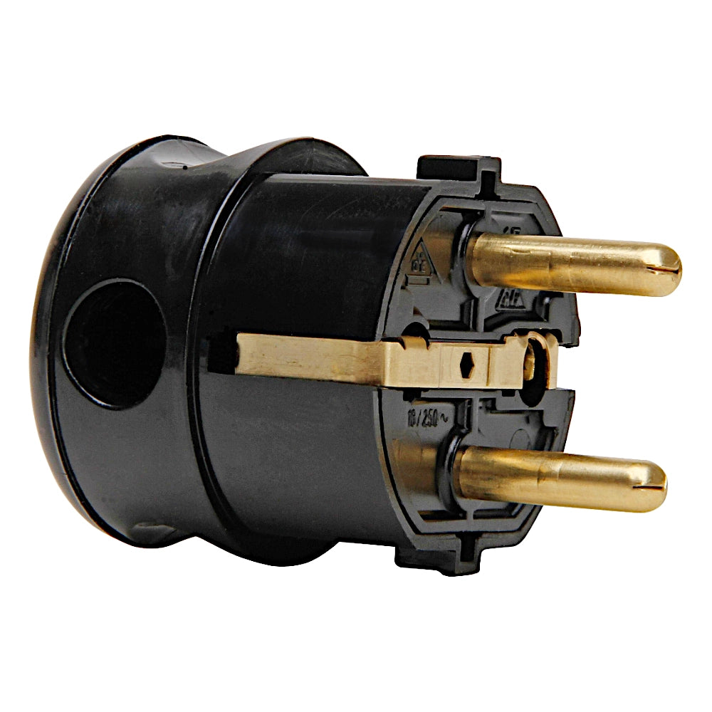 Kopp Winkelstecker in schwarz (178505000) Ansicht schräg von vorn