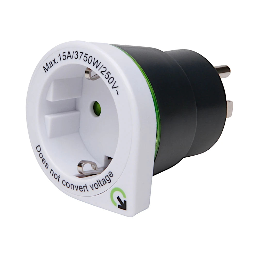 q2 Power Reiseadapter Europa nach USA Ansicht schräg von vorn