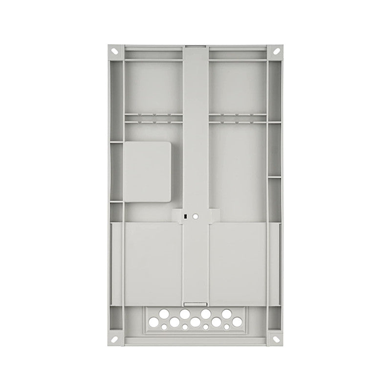 REV Ritter Zählertafel grau mit Schiene (0518846555) Rückansicht