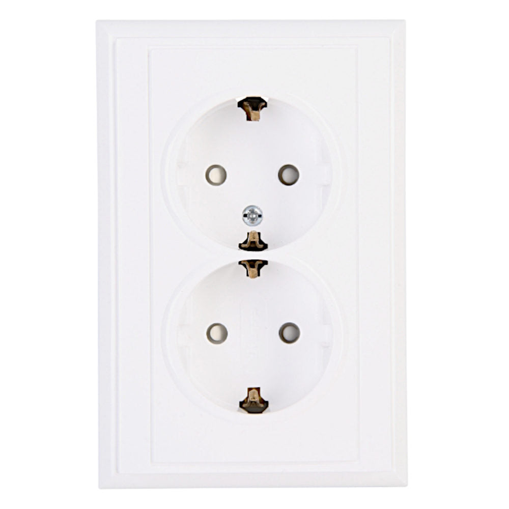 Kopp Malta arktisweiß Steckdose mit Berührungsschutz 2-fach (927602084)
