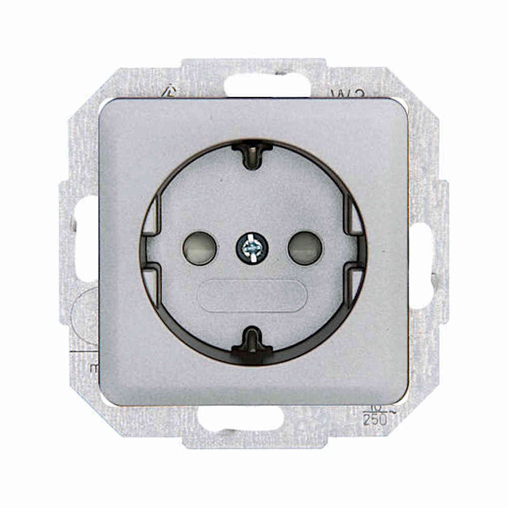 Kopp Milano stahl Steckdose mit Berührungsschutz (915020089)