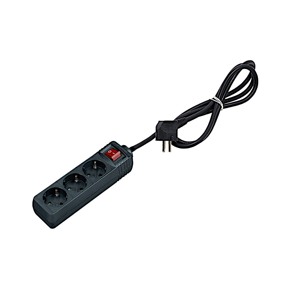 nitec 3-fach Steckdosenleiste schwarz mit Schalter