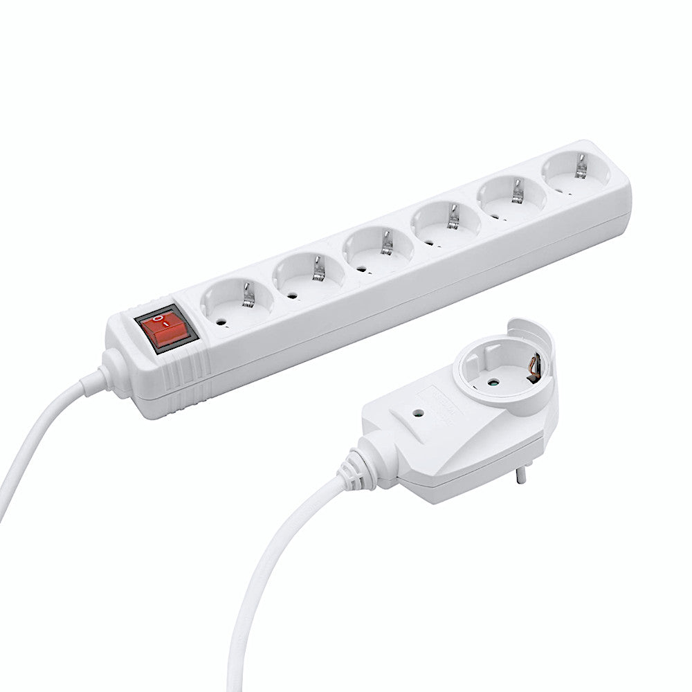 Unitec Steckdosenleiste 6-fach mit Zwischenstecker und Überspannungsschutz