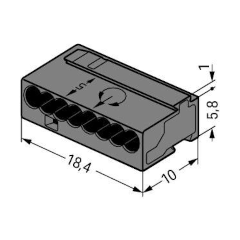  243-208 Micro Verbindungsdosenklemmen dunkelgrau