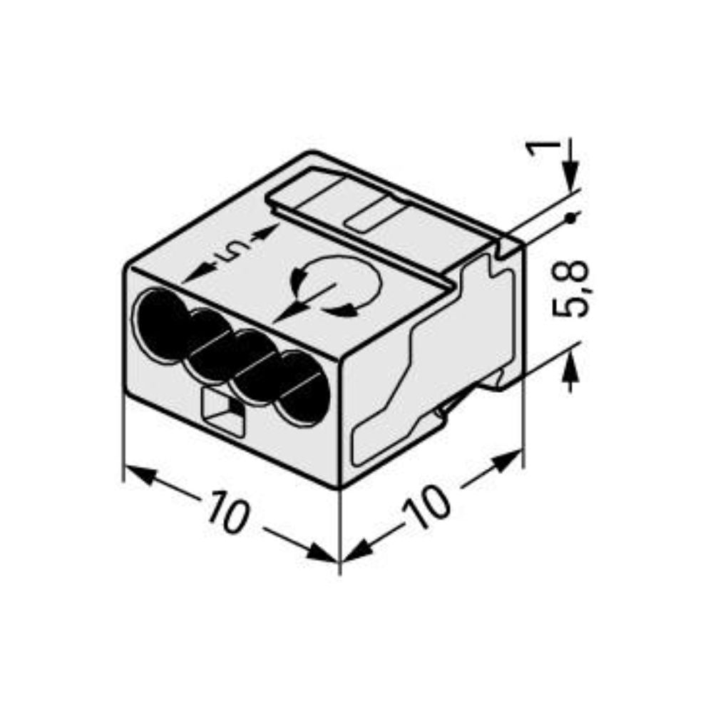 Wago 243-304 Micro Verbindungsdosenklemmen lichtgrau