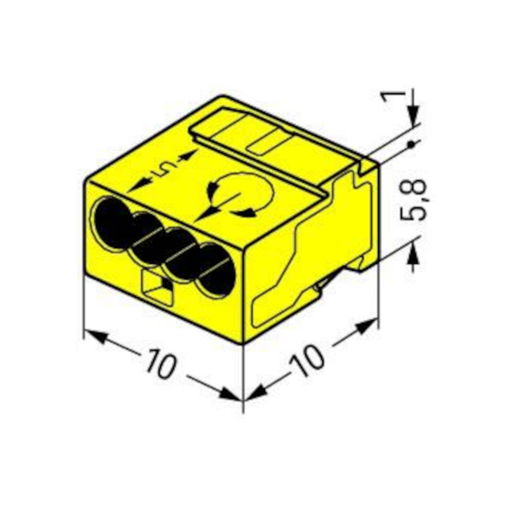 Wago 243-504 Micro Verbindungsdosenklemmen gelb