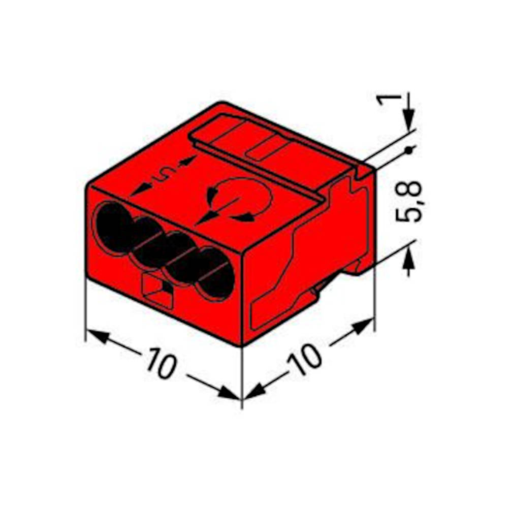 243-804 Micro Verbindungsdosenklemmen rot